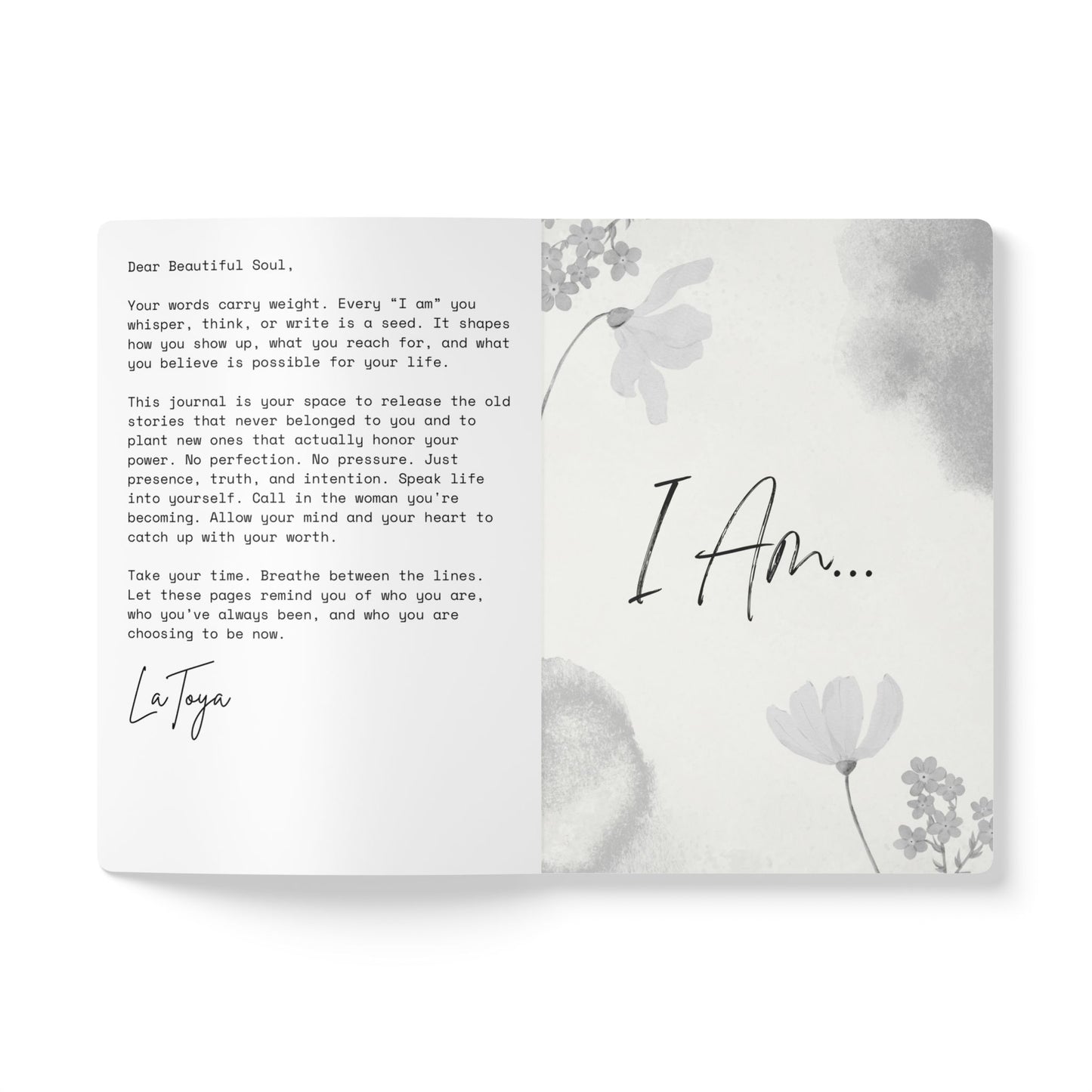 I Am Affirmations Journal — Softcover Self-Care Notebook