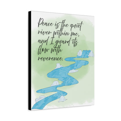 Peaceful River Inspirational Canvas Wall Art — Matte Stretched Print