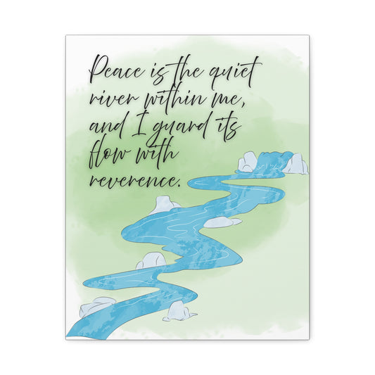 Peaceful River Inspirational Canvas Wall Art — Matte Stretched Print