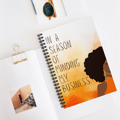 Season of Minding My Business Notebook, Inspirational Journal, Gift for Entrepreneurs, Motivational Diary, Back to School Supplies