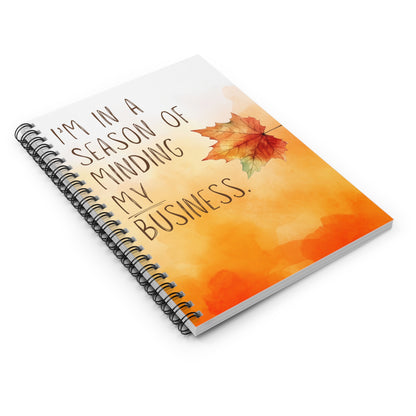 Season of Minding My Business Notebook, Inspirational Journal, Gift for Entrepreneurs, Motivational Diary, Back to School Supplies