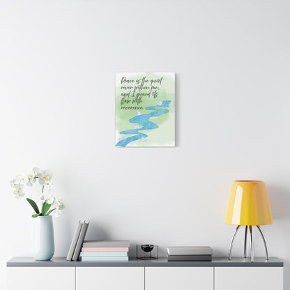 Peaceful River Inspirational Canvas Wall Art — Matte Stretched Print
