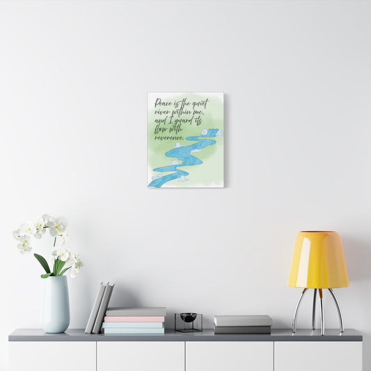 Peaceful River Inspirational Canvas Wall Art — Matte Stretched Print