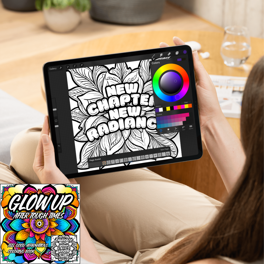 Glow Up After Tough Times — 50 Affirmation Coloring Pages