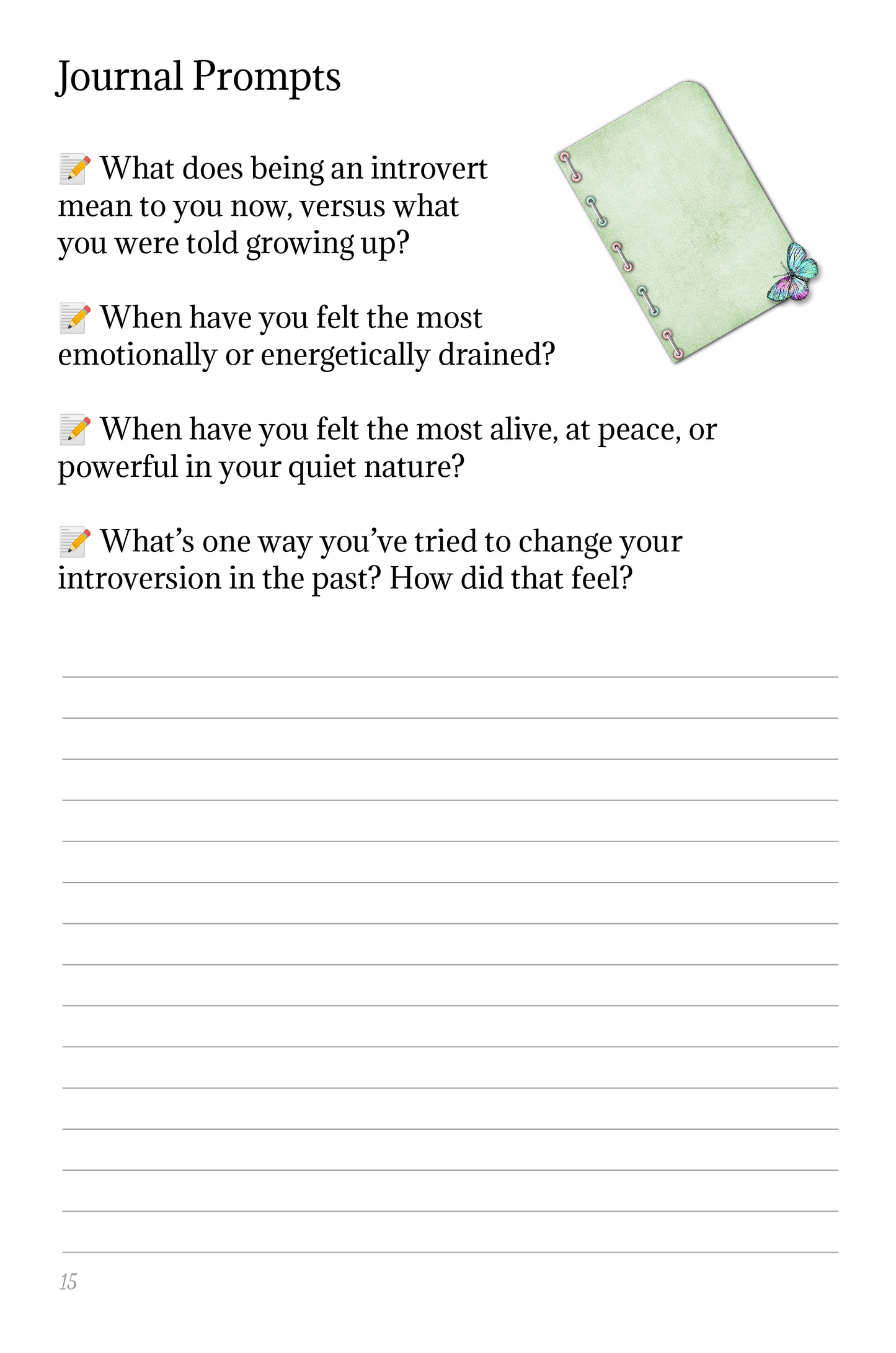 Introvert's Guide Workbook | Women's Self-Care, Peace & Boundaries