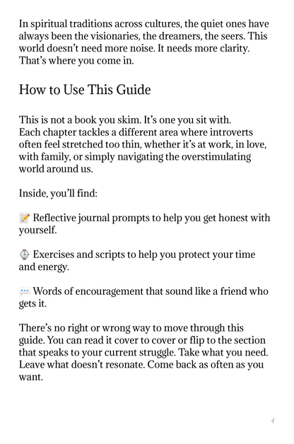 Introvert's Guide Workbook | Women's Self-Care, Peace & Boundaries