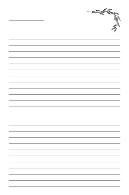 Lined paper with decorative corner design